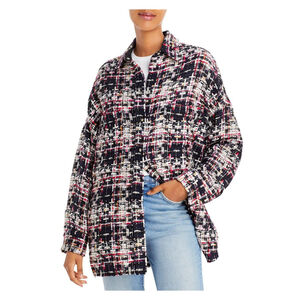 NWT IRO Ferry Women's Over Shirt Black/Red Oversize Tweed Jacket Size 40 - US 8
